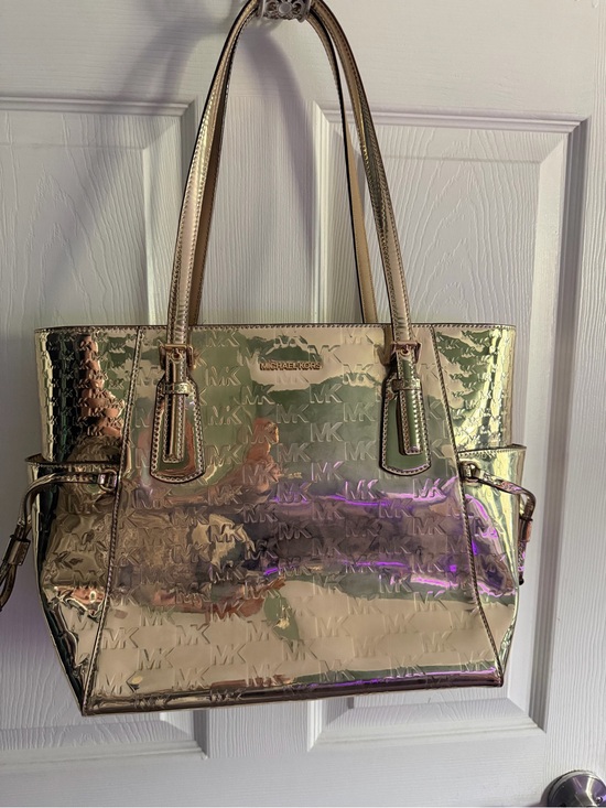 Michael Kors Handbags - Michael Kors Iridescent Metallic MK-Embossed Tote